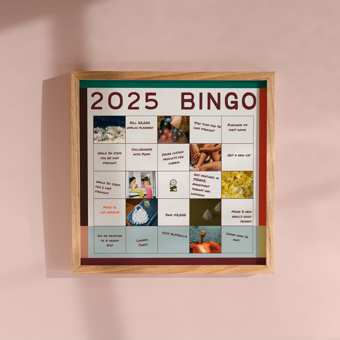 2025 Vision Board Bingo Poster – Your Year, Your Rules